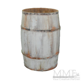 Large White Wooden Barrel
