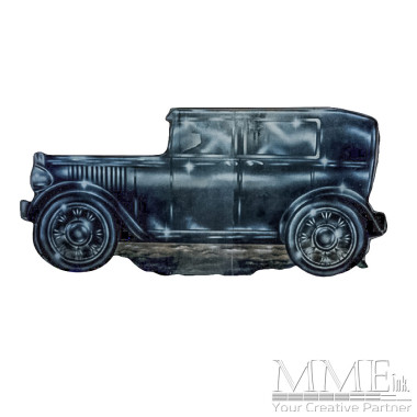 Mobster Car Flat Hand Painted