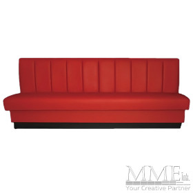 Red Leather Long Bench 