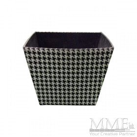 Black and White Checkered Fabric Basket