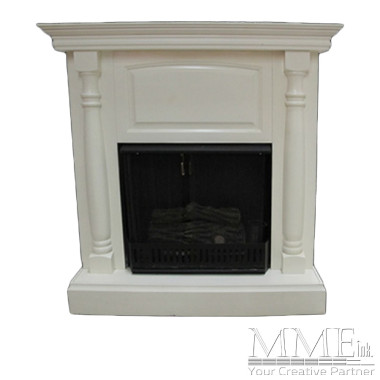 Faux White Fireplace