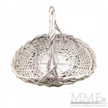 Flat White Basket with Handle
