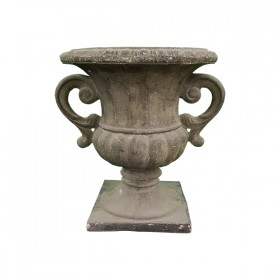 Grey Faux Stone Flower Pot