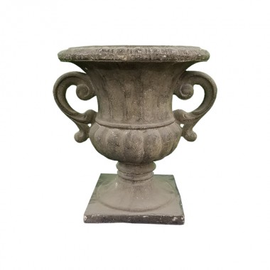 Grey Faux Stone Flower Pot