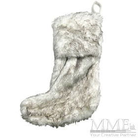Grey/White Plush Stocking