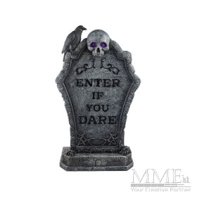Lighted ENTER IF YOU DARE Tombstone