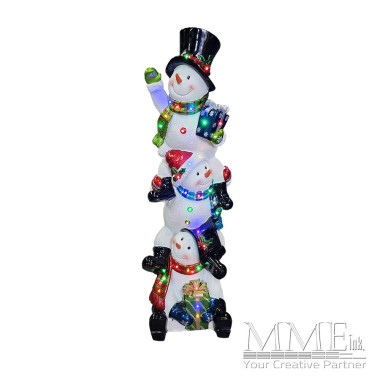 Pre Lit Stacked Snowmen