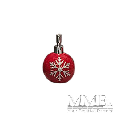 Red and Silver Snowflake Soap Dispenser