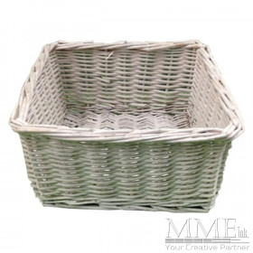Square White Weaved Basket