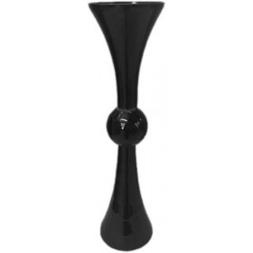Tall Black Trumpet Vase