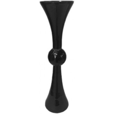 Tall Black Trumpet Vase