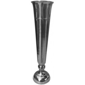 Tall Fluted Silver Vase