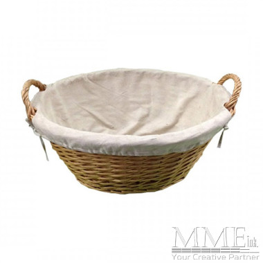 Round Weaved Basket with Cloth Insert