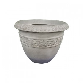 White Decorated Flower Pot