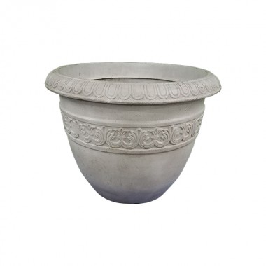 White Decorated Flower Pot