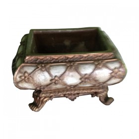 White & Gold Oriental Planter