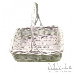 White Square Weaved Basket