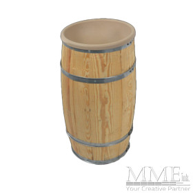 Wood Barrel w/ Flower Holder